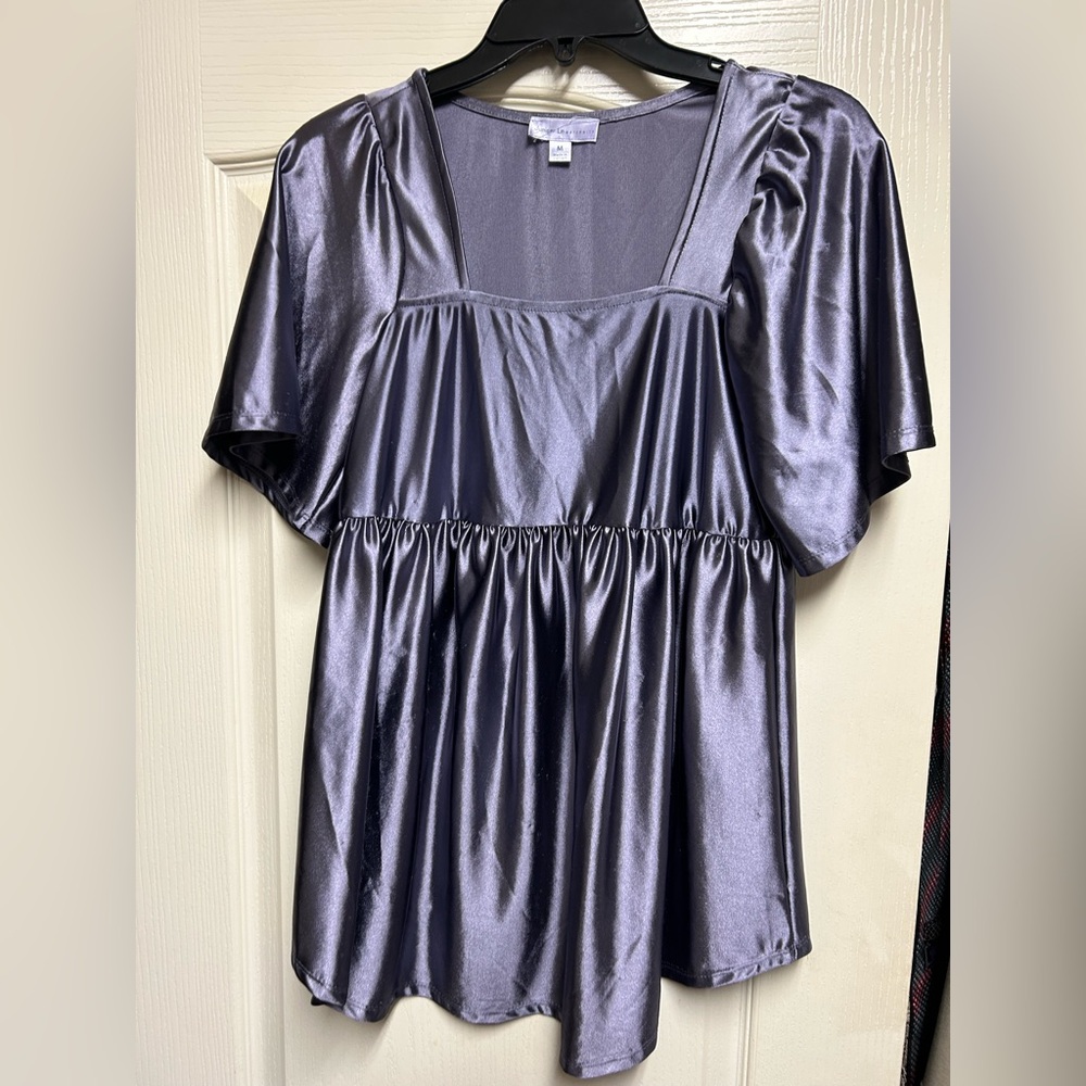 Maternity Purple Satin Women's Top